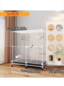 Large Bird Cage, Luxury Villa For Parrots, Macaws, Cockatoos, Finches, With Feeder And Perch