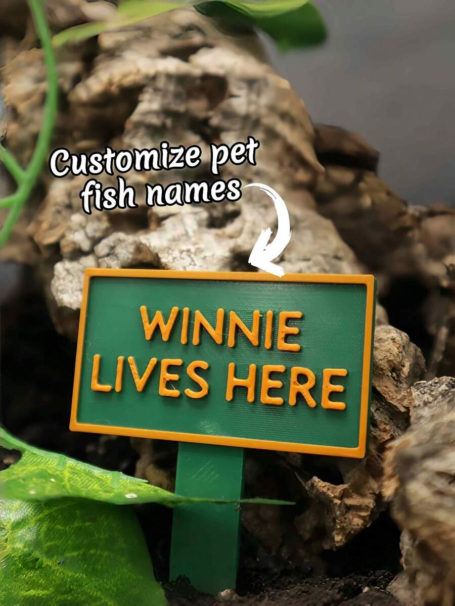1/2Pcs Custom Pet Tank Name Sign - Personalize With Name & Text, Perfect For Reptiles, Arachnids, Amphibians & Fish, Stylish & Unique, Ideal For Pet Lovers
