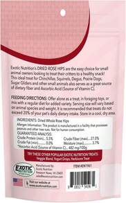 Exotic Nutrition Dried Rose HIPS (3 Oz) - Healthy Natural Treat - Chinchillas, Guinea Pigs, Rabbits, Prairie Dogs, Degus, Hamsters, Rats, Squirrels, Parrots, Chickens, Ducks &Amp; Other Small Pets - ColorA - 查看 2