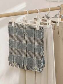 5PCS Plastic Beige Rotating With Clip Hanger, Storage Racks, Organizing Hangers, Pants Hanging Straps, Household Items