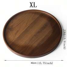 1pc Walnut Round Tea Tray, Suitable For Snacks, Desserts, Cookies, Tea, Appetizers, Home Gatherings, Festivals, Birthdays