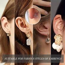 50-Pack Hypoallergenic Clear Soft Earring Backs - Locking Ear Stud Stoppers For Droopy Ears, Comfortable Replacement Lifters With Anti-Slip Grip, Perfect For Heavy Earrings, Sensitive Skin, And Everyday Wear - Easy To Use, Durable, And Long-Lasting Toolkit Accessories - 銀色 - 查看 2