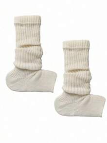1 Pair Of Women's Autumn And Winter Knitted Leg Covers And Socks, Suitable For JK Style, College Style, Ballet