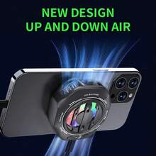 1 pieza Ventilador de enfriamiento magnético y de clip para teléfono en color negro