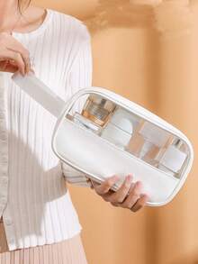 3pcs/1pc Travel Toiletry Bag, Large Capacity Makeup Bag, Waterproof Makeup Brush Organizer, Multi-Functional Cosmetic Storage Bag, Handbag, Bathroom Skincare Products Organizer, Suitable For Lipstick, Makeup Brushes, Makeup Pens, Eyeshadow, Mirror, Eyeliner, Lip Gloss, Skincare, Toothbrush, Toothbrush Cup, Soap, Shampoo, Comb, Watch, Phone, Necklace, Jewelry, Digital Products Storage