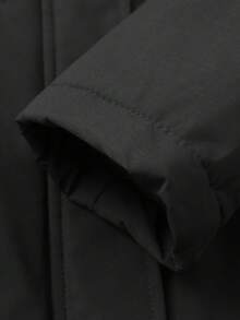 1pc Casual Versatile Women Jacket, Mid-Length With Detachable Hood, Solid Color, Outdoor Thermal Lined, Cinched Waist, Winter,Skiing