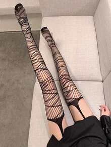 Sexy Lace Lingerie For Women; Fishnet Stockings With Cut-Outs - Multicolor - View 3