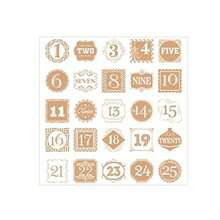 25 pezzi Adesivi numerici natalizi, Adesivi numerici per calendario dell'avvento natalizio colorato, Conto alla rovescia 1-25 giorni, Adesivi per calendario dell'avvento fai-da-te e sigillatura di regali, Forniture per ufficio e scuola per il conto alla rovescia di Natale, Adesivi per sigillatura di regali per feste, Forniture per scrapbooking, Forniture scolastiche (stile kraft)