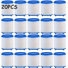 20 piezas Elemento de filtro de agua de repuesto, elemento de filtro de algodón PP de alta calidad para sistema de filtración de grifo de ducha, grifo de fregadero universal
