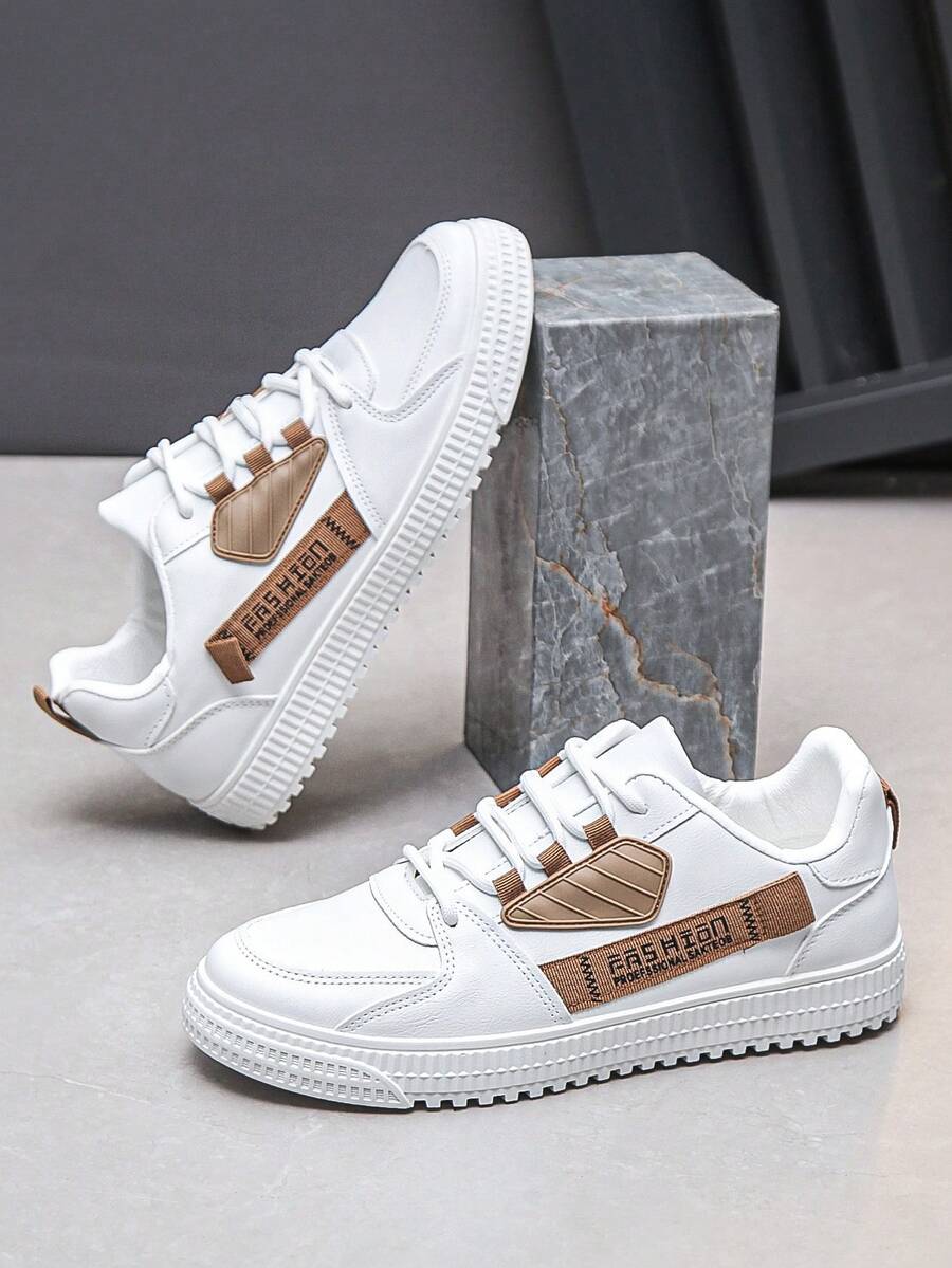 Men's Fashion Winter Shoes, Warm, Casual, Sports SneakeChunky Sneakershoes - White - View 1