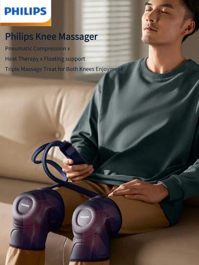 PHILIPS Philips PPM55021L Knee Massager With Heating Care Device, Knee Protection, 3-Level Heating Function Combined With 10 Contact Point Air Bag Massage, Warm Knee Pads, Birthday Gift For Parents