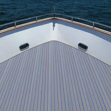 Rainaut Boat Flooring EVA Foam Decking Sheet Faux Teak Marine Mat Marine Carpet Cooler Tops Seating Non-Slip Self-Adhesive Flooring Material For Motorboat RV Yacht Kayak Swimming Pool 95" X 24" The Best Gift/Present For Family&Friends Happy Christmas - Light Grey With Blue Seam - View 2