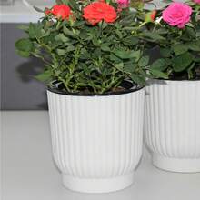 Water Absorbing Flower Pots Stylish Water-Saving Desktop Planters For Indoor And Outdoor Plants - trắng - Xem 3
