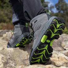 Men's Boots, Hiking Boots, Work Shoes, Anti-Puncture Safety Shoes, Thick Sole Non-Slip Sneakers, Men's Lace-Up Ankle Boots