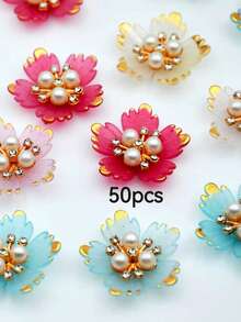 20/50pcs 28mm Multi-Color Rimmed 5-Petal Flower DIY Decoration, Suitable For Jewelry, Shoes, Clothing, Bags, Gifts