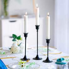 WAXJJDW 3pcs Brass/Gold Metal Candlesticks, Candlestick Holders For Table Centerpieces, Tall Candlesticks With Removable Candlestick Holders, For Wedding Centerpieces, For Party Wedding Table Centerpieces. Romantic Atmosphere Decoration For Restaurant Tabletops. Wedding Table Centerpieces, Candlesticks Suitable For Events, Receptions, Birthdays, And Home Decorations. (Candles Not Included) - 彩色 - 查看 13