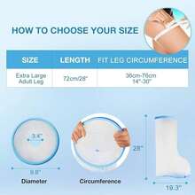 Waterproof Wide Leg Cast Cover Shower Adults, Large Leg Shower Cover With Non-Slip Bottom, Watertight Foot Protector Plus Size Adults Surgery Shower Boot