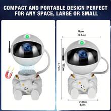 Astronaut Hugging Moon For Galaxy Night Light With 8 Modes, Remote Control & 360° Rotation - USB Powered LED Star Projector For Bedroom Decor, Game Room, Home Theater Ceiling - Perfect For Christmas & Halloween - Star - View 6