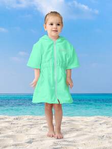 1pc Princess Crown Embroidered Microfiber Children Hooded Bath Towel, Absorbent Soft Warm For Swimming, Spa, Bathing, Girls Bathrobe, Cloak, Cape