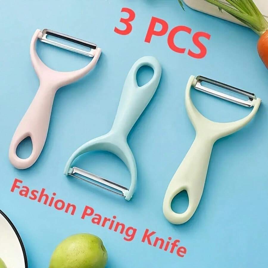 3PC Stainless Steel Peeler | 360° Rotating Sharp Blade (For Potatoes, Apples, And Carrots) | Ergonomic Non-Slip Handle | Kitchen Peeler - Durable And Easy To Use