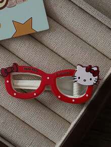 Sanrio 2 piezas Clip de pelo con diseño de Hello Kitty de dibujos animados, regalo de Navidad con decoración navideña linda