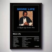 1pc "More Life" By Drake - Frameless Canvas Print Poster, Modern Artistic Wall Decor With Music Theme, Waterproof Artwork For Living Room, Bedroom, Office, Dining Area - Unique Gift Idea, Preppy Room Decor