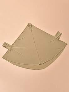 1pc Women Abaya Accessories Plain Soft Large Size Cover Chin Prayer Hijab, For Pilgrimage, Turban Headscarf With Sleeves Headband