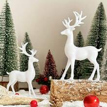 1pc White Deer Decor, Suitable For Entryway, Living Room, Study, Office, Luxury Wine Cabinet, Nordic Modern Minimalist Home Decor, Birthday, Christmas, Thanksgiving, Christmas Decoration