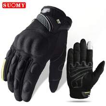 SUOMY Breathable Motorcycle Gloves Women Full Finger Racing Gloves Stylishly Decorated Antiskid Wearable Riding Gloves Black