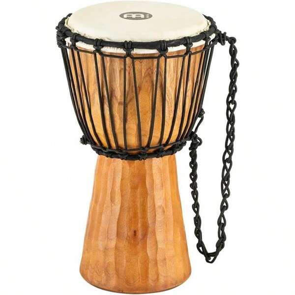 Meinl Percussion Djembe Hand Drum Circle Instrument, Carved Mahogany Headliner Series - NOT Made In China - African Mali Weave Ropes, 2-Year Warranty, Nile, Medium (HDJ4-M)