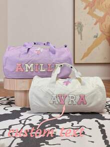 1 pieza de bolsa de baile personalizada y personalizada para niñas, bolsa de almacenamiento deportivo, bolsa de equipaje con nombre personalizado, regalo de baile con letra de chenilla, regalo de gimnasia y porristas para niñas, regalo de cumpleaños para niñas, regalo de Navidad personalizado, regalo de Año Nuevo, bolsa deportiva personalizada para bádminton, voleibol, béisbol, rugby - Multicolor - Ver 2