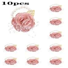 Corsage de poignet élégant pour demoiselle d'honneur - Rose/Rouge, parfait pour les mariages et les fêtes