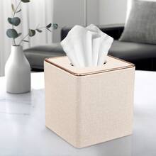 Cubierta de caja de pañuelos cuadrada - Soporte de caja de pañuelos cúbico de moda con base magnética, caja de pañuelos decorativa de PU adecuada para tocador, mesita de noche, escritorio, encimera de cocina, oficina en casa, automóvil, decoración de caja de almacenamiento, regalo festivo - Multicolor - Ver 2