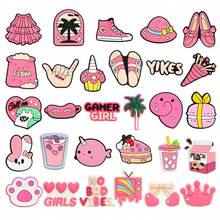 29 buc/set pandantive pentru pantofi seria roz pentru fete, pentru decorarea pantofilor DIY, calitate premium, accesorii pentru pantofi, sandale cu bule, decorațiuni pentru pantofi din PVC, accesorii pentru genți de plajă, cadou excelent pentru adolescenți, bărbați, femei și adulți