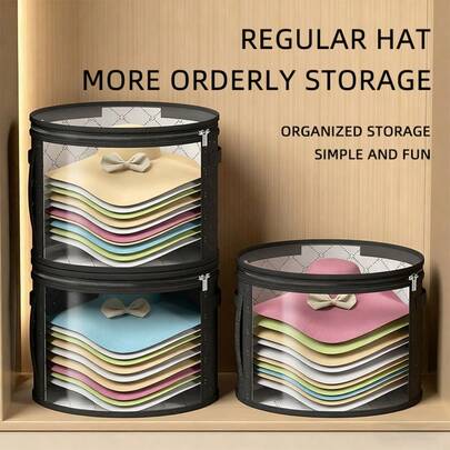 1PC Large Round Hat Storage Box For Women Men Travel Organizer Case Dustproof Lid