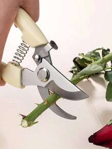 1pc Minimalist Pruning Shears, Stainless Steel Pnt Branch Scissors For Garn - Apricot - View 4