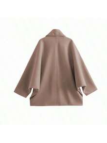 Manteau ample élégant pour femmes, col à revers, boutons devant, poches, couleur unie. Minimaliste et , pour l'automne/l'hiver