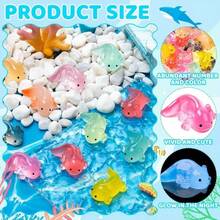 10pcs Glow-In-The-Dark 3D Axolotl Figurines, Colorful Translucent DIY Crafts For Party Favors, Dollhouse & Aquarium Decor, Beach Theme Gifts (Day & Night Effect)