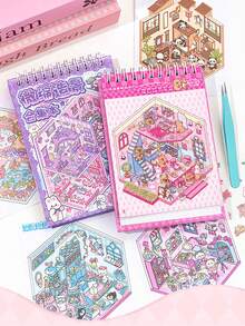 1 Set de Libros de Pegatinas 3D (20 Pegatinas PET + 10 Cartulinas de Escena), Pegatinas Decorativas Apilables, Etiquetas de Pegatinas Lindas, Papel Collage, Pegatinas Pequeñas de Escena, Kits de Libros de Papel DIY, Adecuado para Scrapbooks, Tarjetas de Felicitación, Pegatinas para Teléfonos Móviles, Diarios de Balas, Envoltorios de Regalo de Cumpleaños, Diarios y Cuadernos, Manualidades, Pegatinas para Teléfonos Móviles, Personajes de Pegatinas Lindos