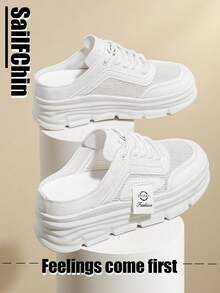 2025 Spring/Summer New Women's Casual Shoes With Women's Platform Soles Shoes, White Shoes, Comfortable Sports Shoes , Party Shoes, For Cropped Women's Sporty Style