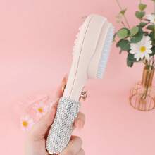 1pc Rhinestone Decor Detangling Comb, Lightweight Luxury Expandable Anti-Static Hair Brush, Self-Cleaning Magic Comb