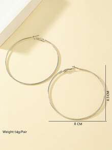 1 Pair Stainless Steel Exaggerated Large C-Shape Hoop Earrings For Women