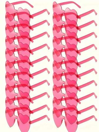 1/20/30副心形无框眼镜，采用塑料材质，设计时尚。非常适合婚礼、派对、情人节，以及摄影道具。这些装饰性眼镜男女皆宜，是节日和周年纪念日的完美之选。