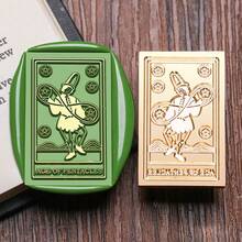 1 Tarot Card Series Fire Lacquer Seal Copper Head, Retro Style, Solid Brass Seal Head, Suitable For DIY Greeting Cards, Sealing Decorations, Desktop Ornaments, Holiday Invitations