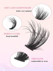 ENCHUW 200 Stücke CC Curl Flauschige Wimpernbüschel 60D 8-17mm Mix Dicke Büschel Wimpernverlängerungen Verwischte Einzelwimpern Büschel Wimpern Büschel zum Selbermachen Zuhause