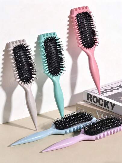 1 pièce Brosse à boucler améliorée - Outil de coiffure à boucler unisexe, réduit les tiraillements et les frisottis, idéal pour le salon et les déplacements. Brosse à boucler pour la définition des cheveux à la maison. Brosse à cheveux, brosse à boucler, brosse à cheveux bouclés, pour peigner et coiffer les boucles des hommes et des femmes afin de réduire les tiraillements. Brosse à cheveux, peigne, outils capillaires, produits et accessoires capillaires pour les essentiels de voyage du salon de coiffure et de la beauté.