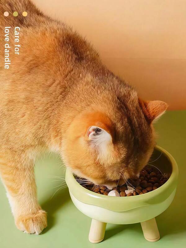 Plastic Cat Bowls Donut Shape 4 Corners Anti-Neck Raised Stand Dog Food Water Bowls For Small Dogs Pet Feeder Sliding Bowl