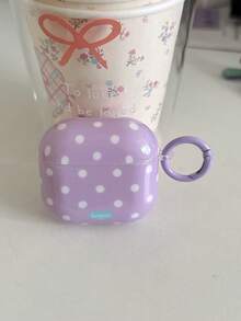 Ins Korean Style Full Screen Polka Dot Letter 4 Earphone Case Pro 3 New Pro 2 Protective Cover 3rd Generation Apple Wireless Bluetooth 3rd Generation 1 2 Shockproof 2nd Generation Purple - Purple - View 6