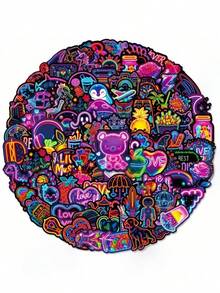 50 piezas Pegatinas neón, pegatinas geniales para portátil, monopatín, diario, cuaderno, computadora, teléfono, taza, guitarra, decoración de equipaje, pegatinas impermeables y coloridas para adolescentes y adultos - Juguetes de Stitch, juguetes de viaje, juguetes de aula Fidget, juguetes de baño mini, papelería navideña, pelota antiestrés, regalos de cumpleaños, regalos de Navidad, regalos de Halloween, regalos de Nochebuena, regalos perfectos, regalos, juguetes, juegos