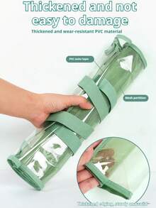 1 pieza Carpeta de archivo transparente de gran capacidad y resistente al agua, bolsa de almacenamiento de documentos expandible de PVC con organizador insertado, bolsa portátil para la playa y el maquillaje, organizador de documentos para la oficina, el hogar, la escuela y los viajes, regalo